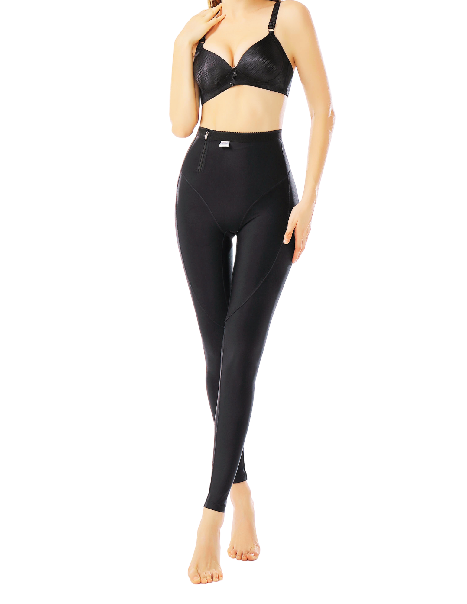 SHAPEWEAR COMPRESSION LEGGINGS  W. ZIPPER OPAQUE